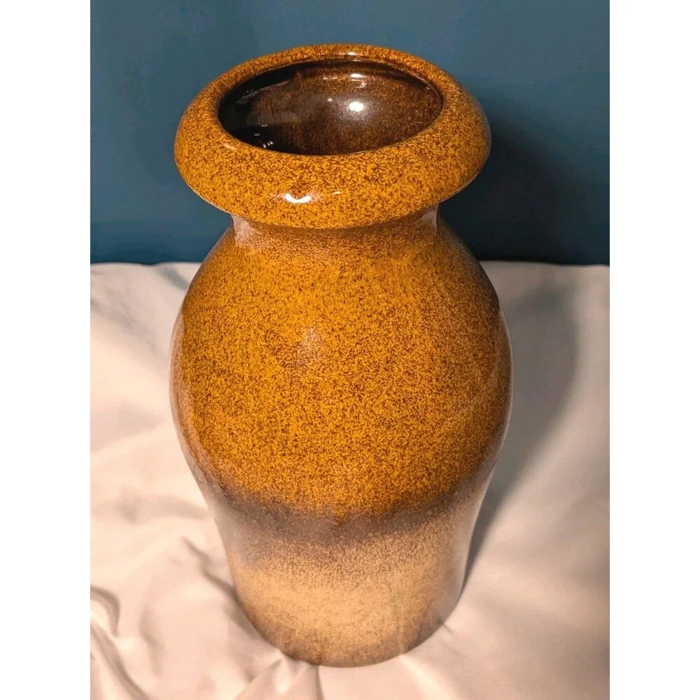 Vintage Scheurich Keramik 208-21 West German Pottery Vase 7” Brown Tan